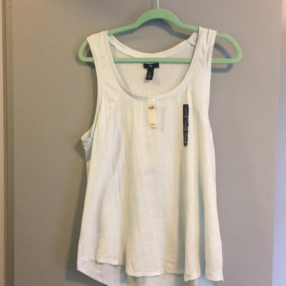 Pale blue hi lo hem tank
